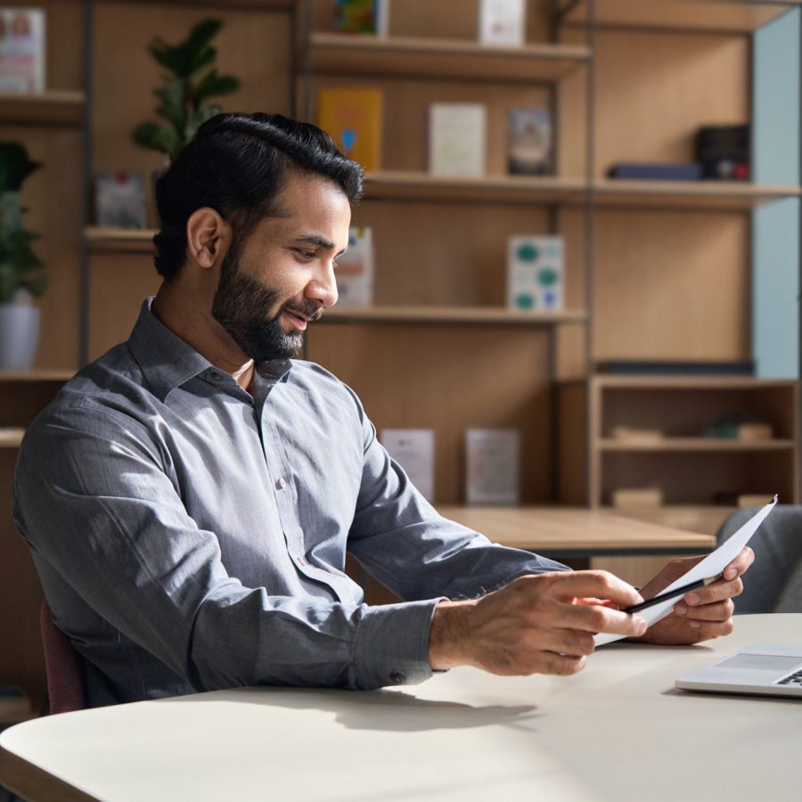 person working at desk